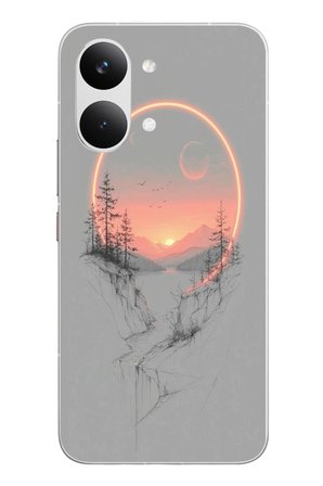 POCO X8 Pro Max Uyumlu Günbatımı Mermer Desenli Baskılı Silikon Kılıf