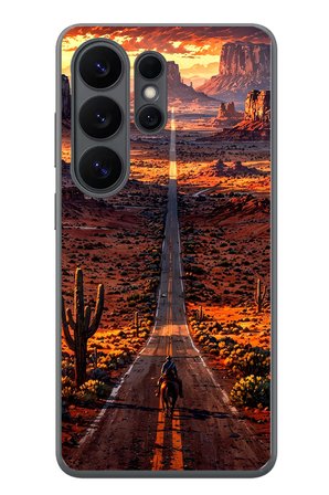 Samsung Galaxy S26 Ultra Uyumlu Kovboy Yolda Baskılı Silikon Kılıf