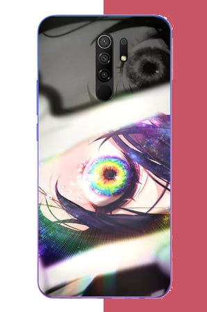 Redmi 9 Uyumlu anime göz Baskılı Silikon Kılıf