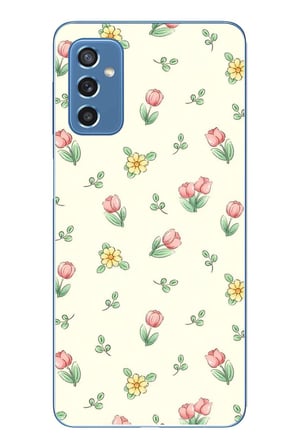 Samsung Galaxy M52 Uyumlu Lale Çiçekleri Baskılı Silikon Kılıf