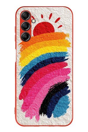 Samsung Galaxy A14 Uyumlu Güneşli Gökkuşağı Baskılı Silikon Kılıf
