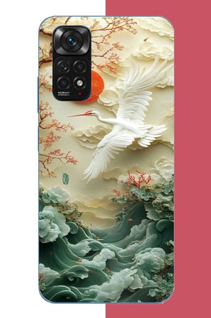 Redmi Note 11-11S Uyumlu uçan leylek Baskılı Silikon Kılıf