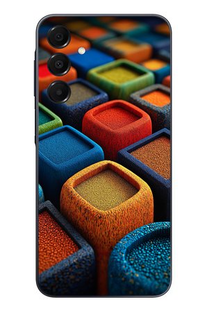 Samsung Galaxy A16 Uyumlu Renkli Kare Puflar Baskılı Silikon Kılıf