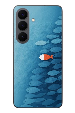 Samsung Galaxy S26 Uyumlu Balıklar Yüzüyor Baskılı Silikon Kılıf