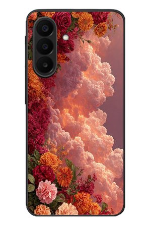 Samsung Galaxy A27 Uyumlu Güller ve Bulutlar Baskılı Silikon Kılıf