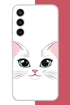 Samsung Galaxy S23 FE Uyumlu kedi yüzü Baskılı Silikon Kılıf