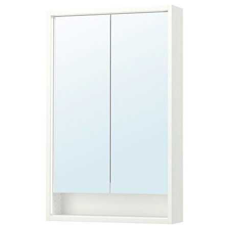Banyo duvar dolabı, beyaz, 60x15x95 cm, kablosuz kontrol sürücülü