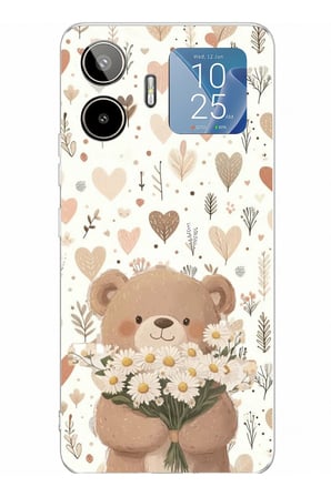 General Mobile GM 26 PRO Uyumlu Romantik Sevimli Ayıcık Baskılı Silikon Kılıf