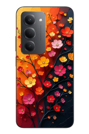 Redmi 15 Uyumlu Sonbahar Çiçekleri Baskılı Silikon Kılıf
