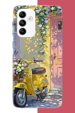 Samsung Galaxy A05s Uyumlu sarı mobilet Baskılı Silikon Kılıf