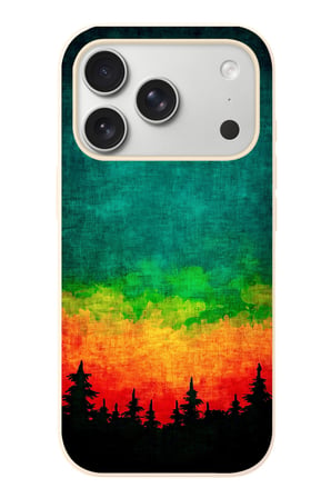 İphone 17 Pro Uyumlu Orman Gecesi Renkli Baskılı Silikon Kılıf