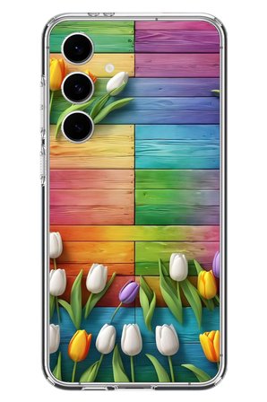 Samsung Galaxy S24 FE Uyumlu Renkli Laleler Baskılı Silikon Kılıf
