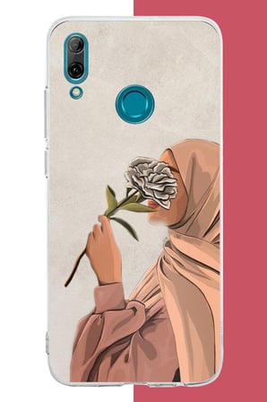 Huawei P Smart 2019 Uyumlu Gül Koklayan Kadın Baskılı Silikon Kılıf