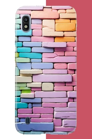 Samsung Galaxy A10 Uyumlu renkli tuğla Baskılı Silikon Kılıf