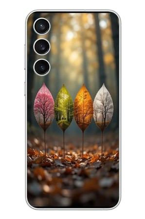 Samsung Galaxy S23 Fe Uyumlu Dört Mevsim Yaprakları Baskılı Silikon Kılıf