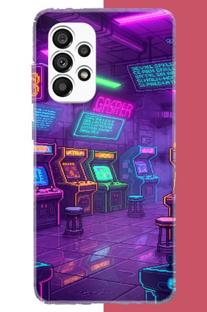 Samsung Galaxy A23 Uyumlu Cyberpunk neon arcade Baskılı Silikon Kılıf