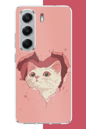 Tecno Camon 40 Uyumlu boşluktaki kedi Baskılı Silikon Kılıf