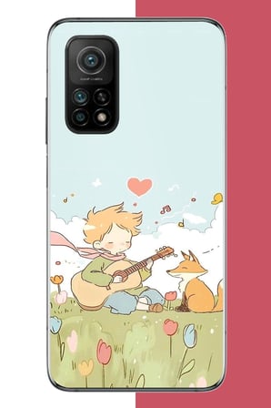 Xiaomi Mi 10T-10T PRO Uyumlu gitarlı küçük prens Baskılı Silikon Kılıf