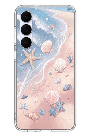 Samsung Galaxy S25 FE Uyumlu Deniz Yıldızı Kumsalı Baskılı Silikon Kılıf
