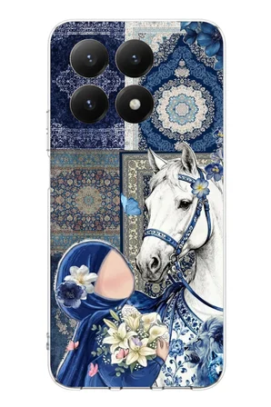 Xiaomi Mi 15T PRO Uyumlu Geleneksel Motifli Beyaz At Baskılı Silikon Kılıf
