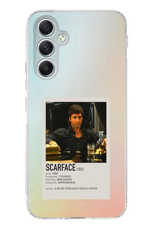 Samsung Galaxy A34 Uyumlu Scarface Mini Poster Tasarımlı Baskılı Silikon Kılıf