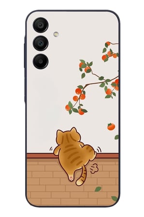 Samsung Galaxy A15 Uyumlu Kedi Tırmanıyor Baskılı Silikon Kılıf