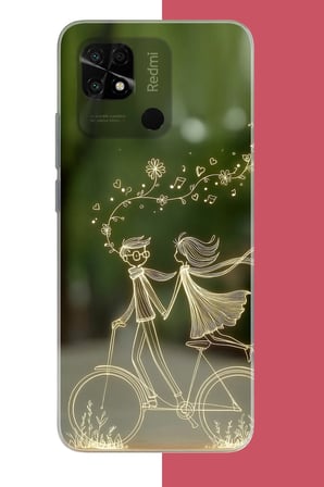 Redmi 10C - POCO C40 Uyumlu Bisikletli Aşk Baskılı Silikon Kılıf