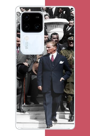 Vivo V30 Uyumlu atatürk 3 Baskılı Silikon Kılıf