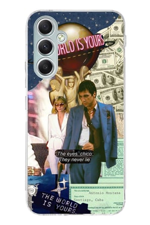 Samsung Galaxy A34 Uyumlu Elvira Hancock & Tony Montana Tasarımlı Baskılı Silikon Kılıf