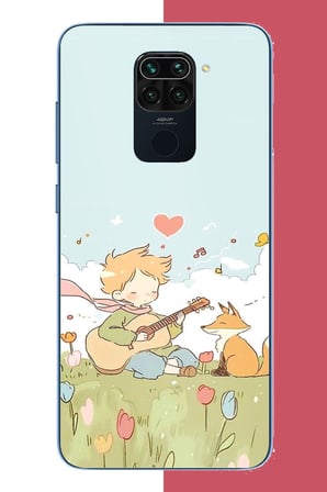 Redmi Note 9 Uyumlu gitarlı küçük prens Baskılı Silikon Kılıf