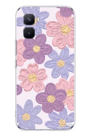 İnfinix GT 50 Pro Uyumlu Renkli Papatyalar Sulu Boya Baskılı Silikon Kılıf