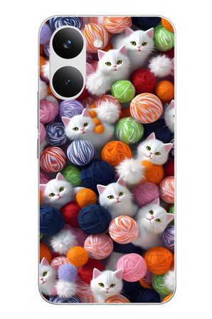 POCO X8 Pro Max Uyumlu Renkli Kediler Baskılı Silikon Kılıf