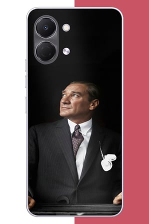 Tecno Spark Go 3 Uyumlu kürsüden bakan atatürk Baskılı Silikon Kılıf