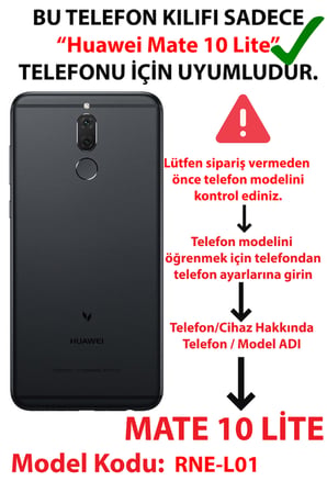 Huawei Mate 10 Lite Uyumlu Tlefonuma Dokunma  Baskılı Silikon Kılıf