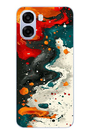 Oppo A6t - A6X Uyumlu Boya Karışımı Baskılı Silikon Kılıf