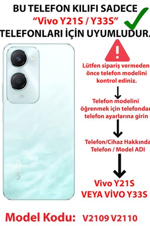Vivo Y21S/Y33S/Y32 Uyumlu Nazar Boncuğu Güneş ve Hilal Baskılı Silikon Kılıf