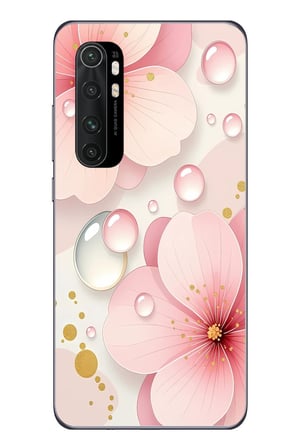 Xiaomi Mi 10 Lite Uyumlu Damlalı Çiçekler Baskılı Silikon Kılıf