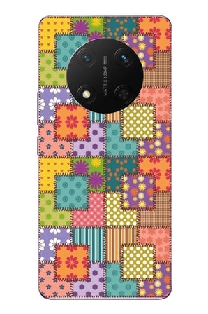 Honor Magic 7 Lite Uyumlu Kare Motifleri Baskılı Silikon Kılıf