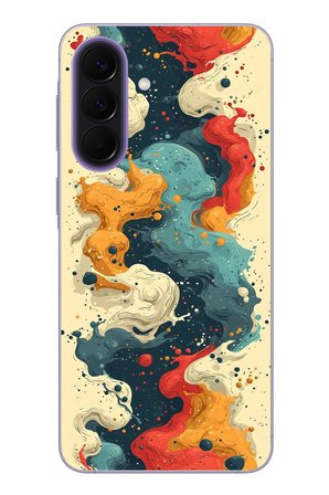 Samsung Galaxy A57 Uyumlu Ahenkli Boya İzleri Baskılı Silikon Kılıf