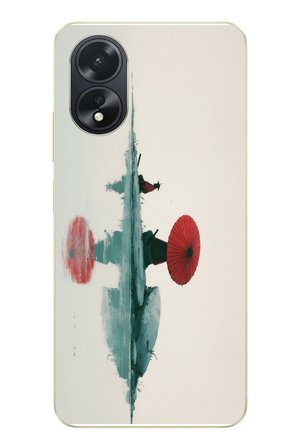 Oppo A38 Uyumlu Japon Şemsiyesi Baskılı Silikon Kılıf