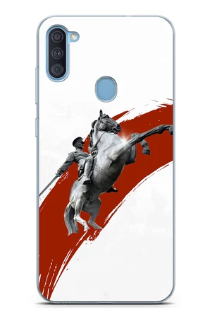 Samsung Galaxy A11-M11 Uyumlu Şaha Kalkmış At Detaylı Atatürk  Baskılı Silikon Kılıf