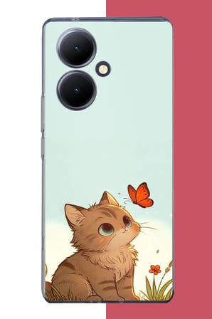 Vivo V29 Lite 5G Uyumlu minik kedi Baskılı Silikon Kılıf