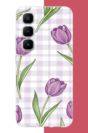 Infinix Hot 60 PRO PLUS Uyumlu mor lale Baskılı Silikon Kılıf