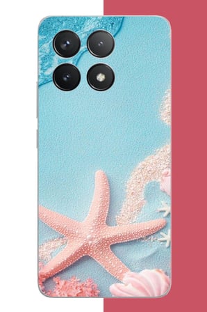 POCO F6 PRO Uyumlu mavi kumsal Baskılı Silikon Kılıf