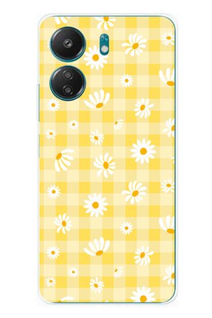 Redmi 13C Uyumlu Sarı Papatya Bahçesi Baskılı Silikon Kılıf