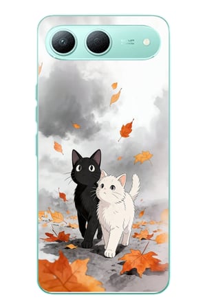 Tecno Spark 40 5G Uyumlu Sonbahar Kedileri Baskılı Silikon Kılıf