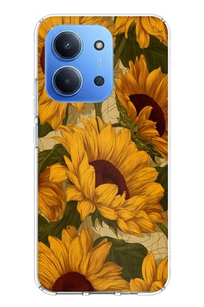 Redmi 15C Uyumlu Altın Sarısı Ayçiçeği Bahçesi Baskılı Silikon Kılıf