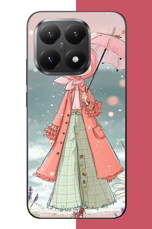 Xiaomi Mi 15T Uyumlu pembe şemsiyeli kız Baskılı Silikon Kılıf