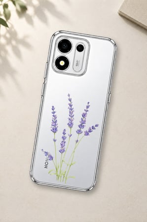 Honor X7e Plus 5G Uyumlu Lavanta Çiçek Tasarımlı Baskılı Silikon Kılıf