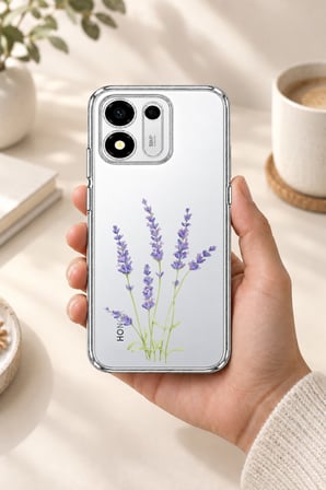 Honor X7e Plus 5G Uyumlu Lavanta Çiçek Tasarımlı Baskılı Silikon Kılıf